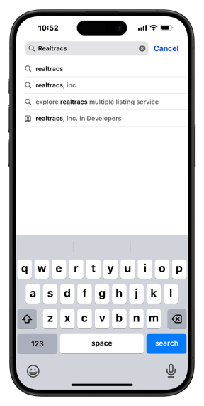 Mobile Search for Realtracs App