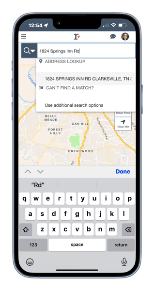 RT App Walk Property Lines Quick Search Address