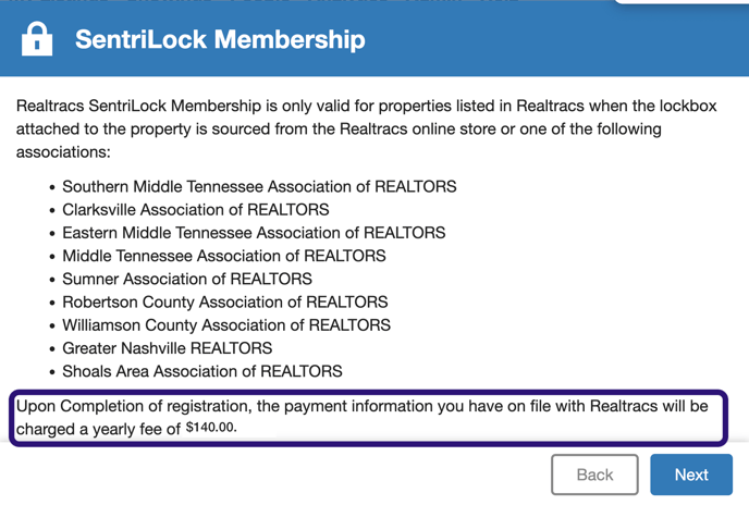 Sentrilock Membership Payment