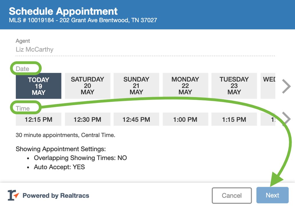My Showings Realtracs Showings Buyer's Agent