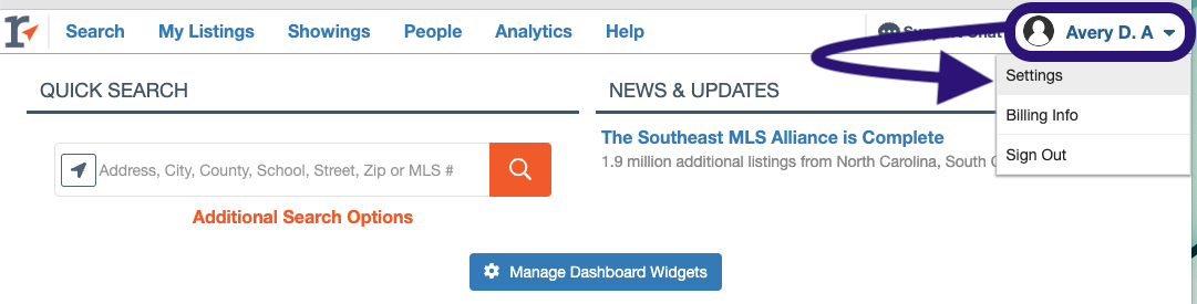 Settings: Where's My MLS ID Number?