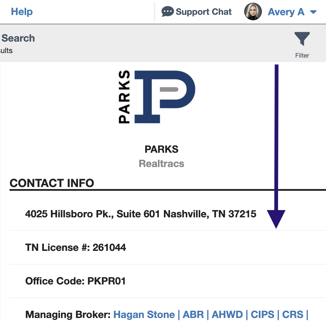 Realtracs Roster User Search: Finding an Office/Agent/Broker/User
